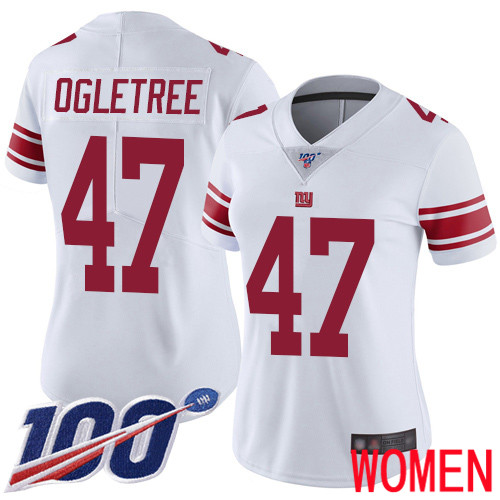 Women New York Giants #47 Alec Ogletree White Vapor Untouchable Limited Player 100th Season Football NFL Jersey->women nfl jersey->Women Jersey